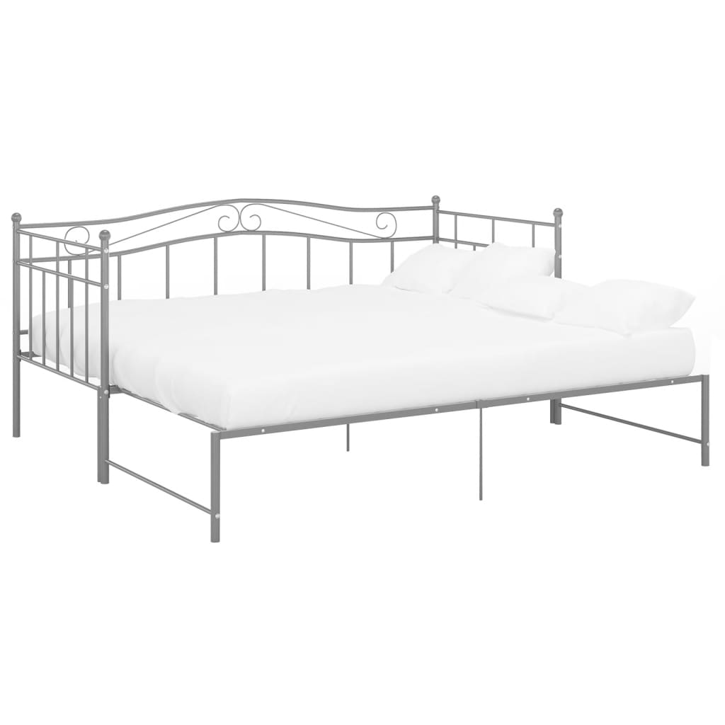 Cadre de canapé-lit extensible sans matelas gris métal 90x200cm - XIOS