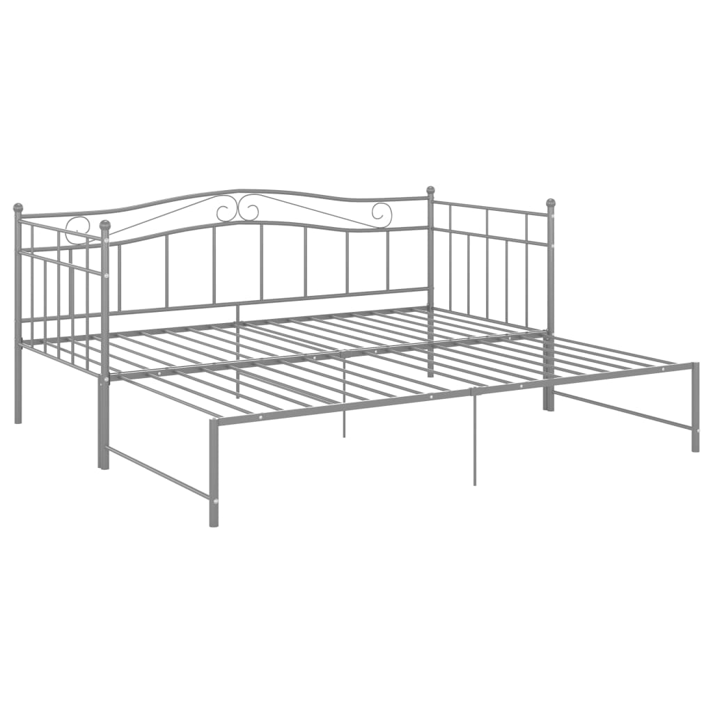 Cadre de canapé-lit extensible sans matelas gris métal 90x200cm - XIOS