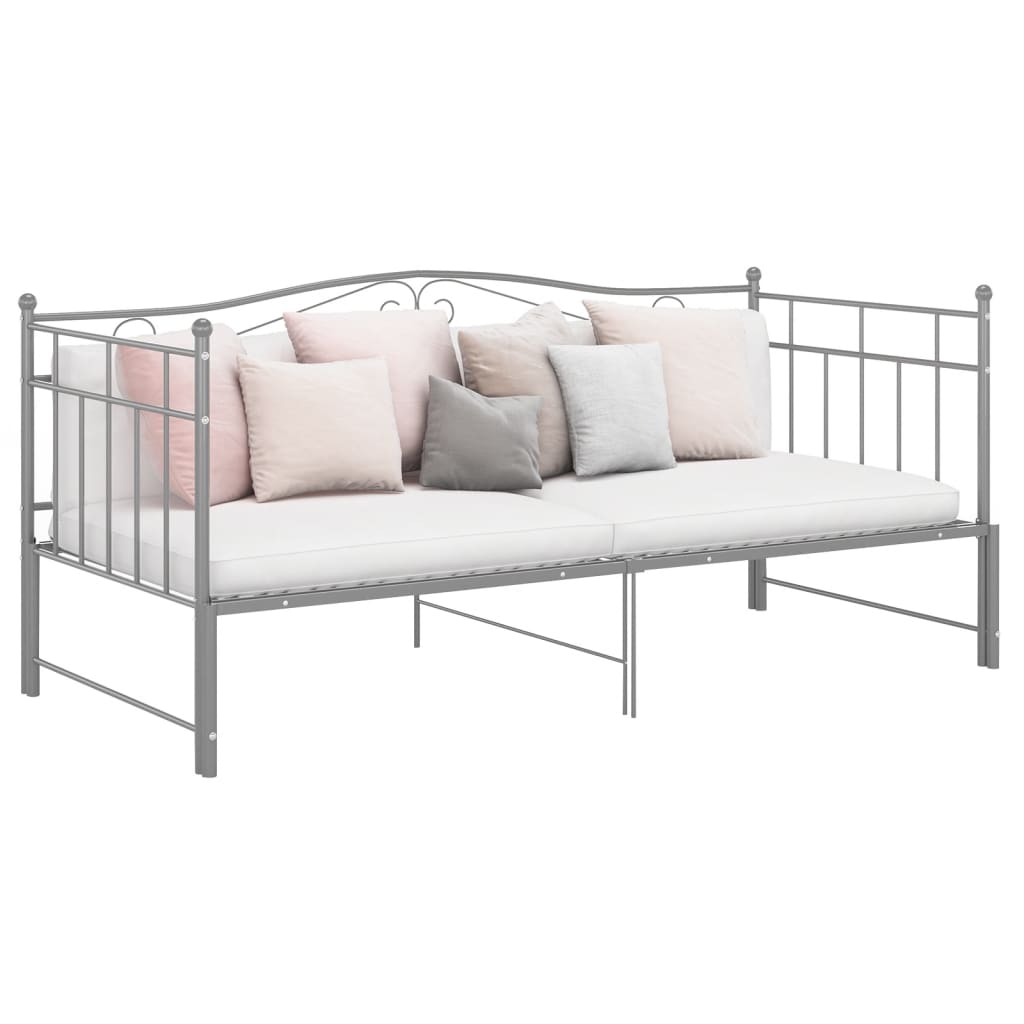 Cadre de canapé-lit extensible sans matelas gris métal 90x200cm - XIOS