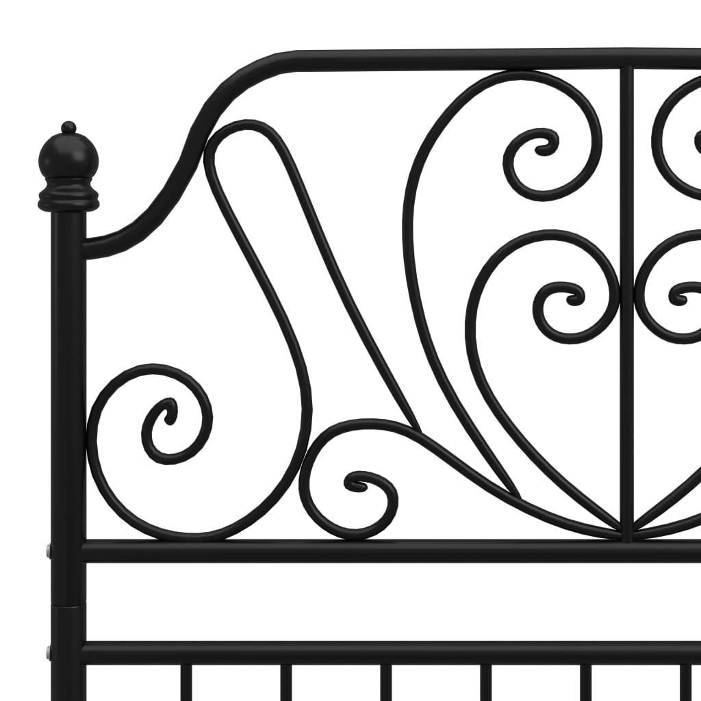 Cadre de lit sans matelas noir métal 90x200 cm - XIOS