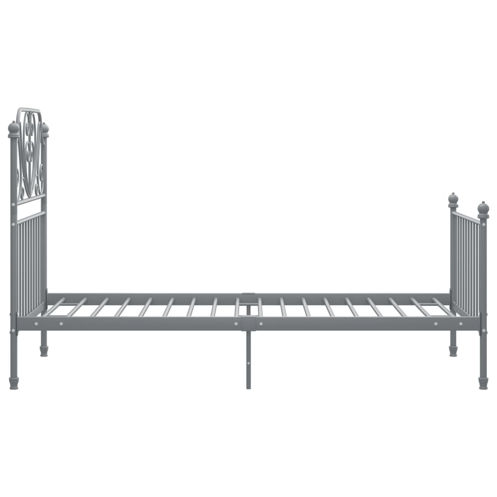 Cadre de lit sans matelas gris métal 90x200 cm - XIOS