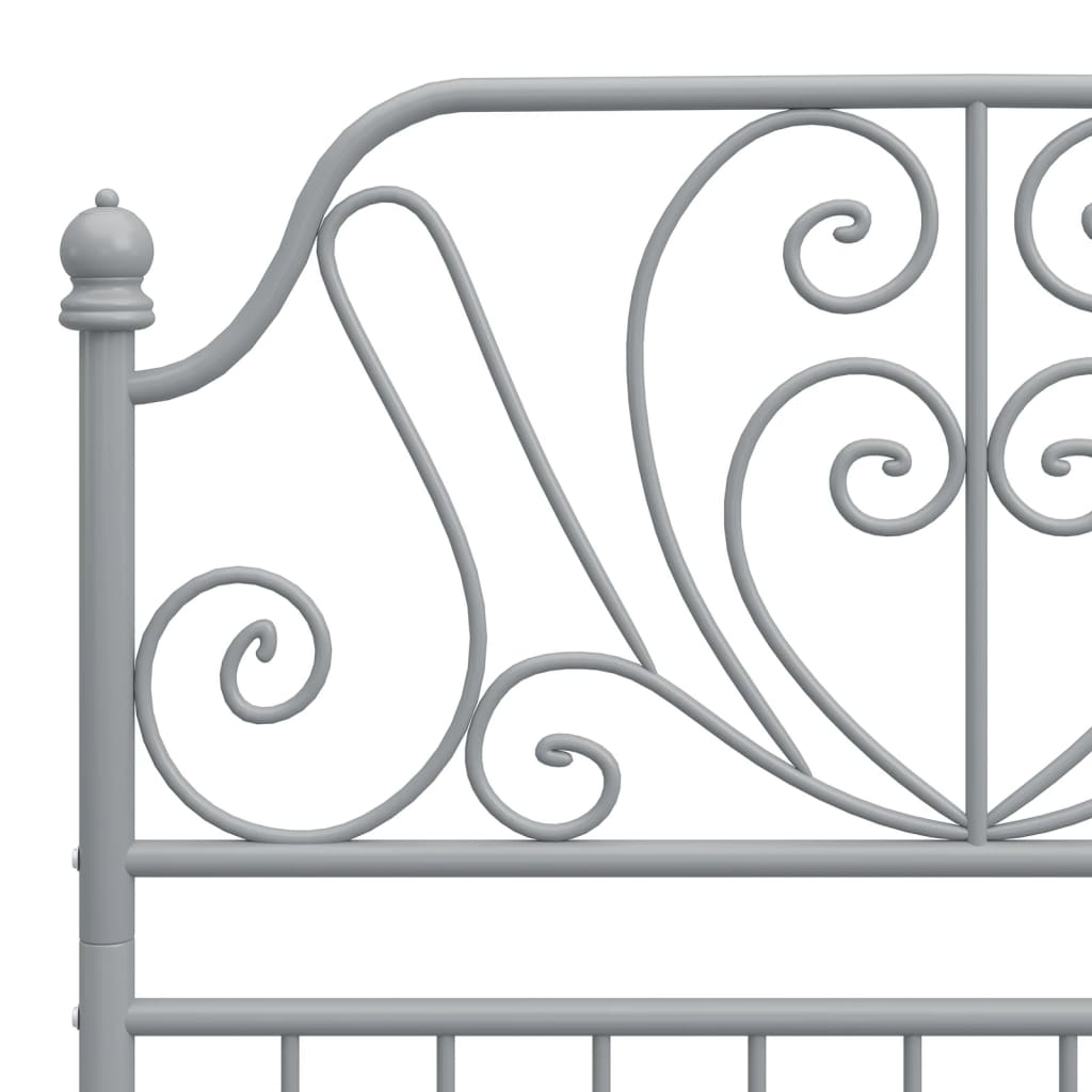 Cadre de lit sans matelas gris métal 90x200 cm - XIOS