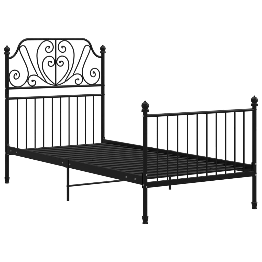 Cadre de lit sans matelas noir métal 100x200 cm - XIOS