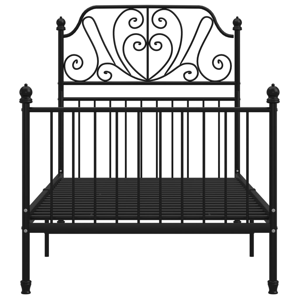 Cadre de lit sans matelas noir métal 100x200 cm - XIOS