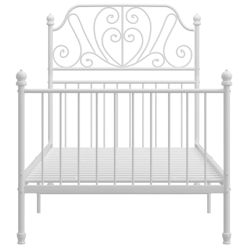 Cadre de lit sans matelas blanc métal 100x200 cm - XIOS