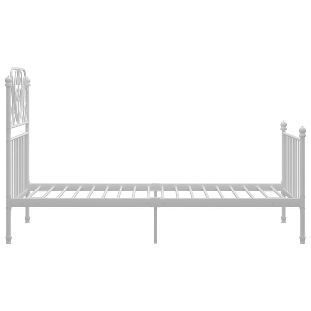 Cadre de lit sans matelas blanc métal 100x200 cm - XIOS