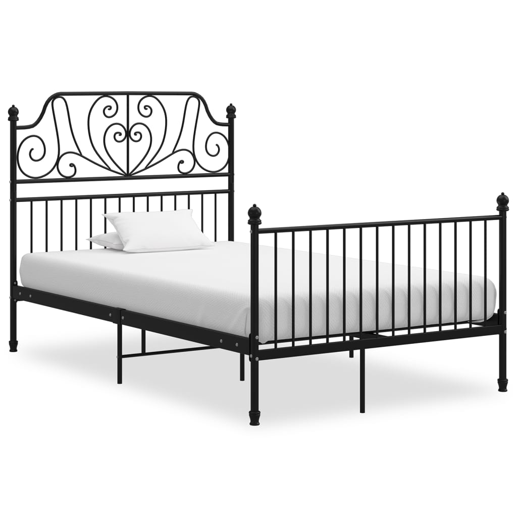 Cadre de lit sans matelas noir métal 120x200 cm - XIOS