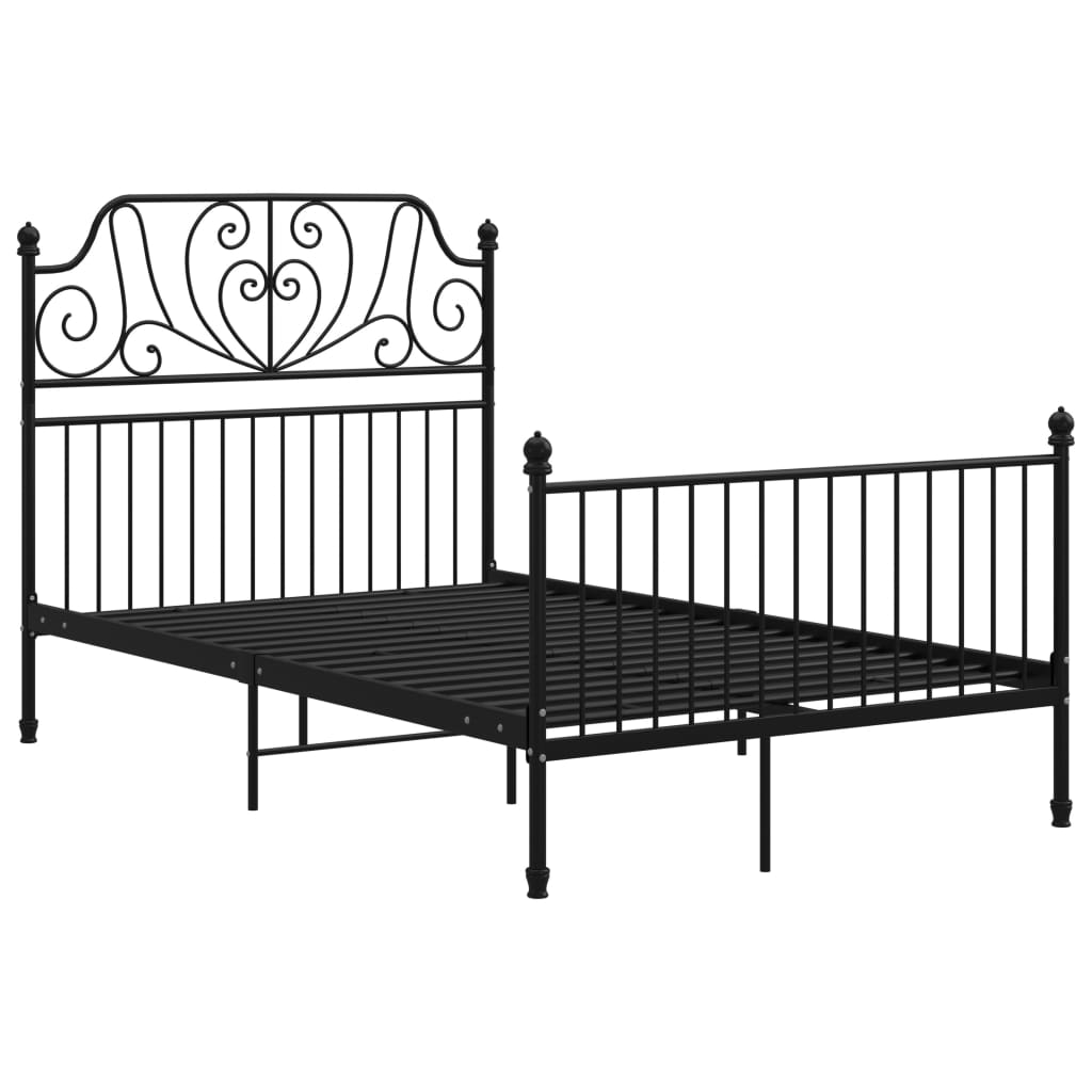 Cadre de lit sans matelas noir métal 120x200 cm - XIOS