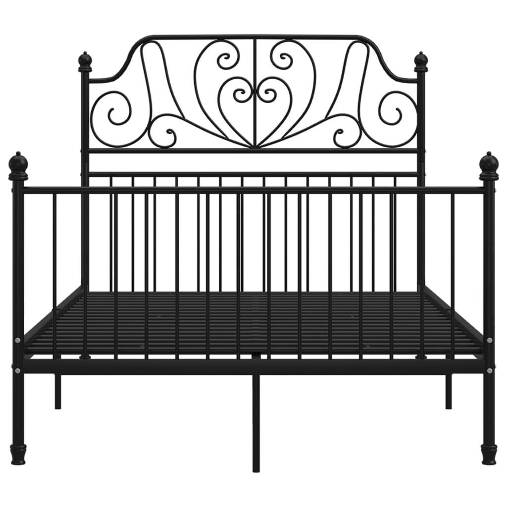 Cadre de lit sans matelas noir métal 120x200 cm - XIOS