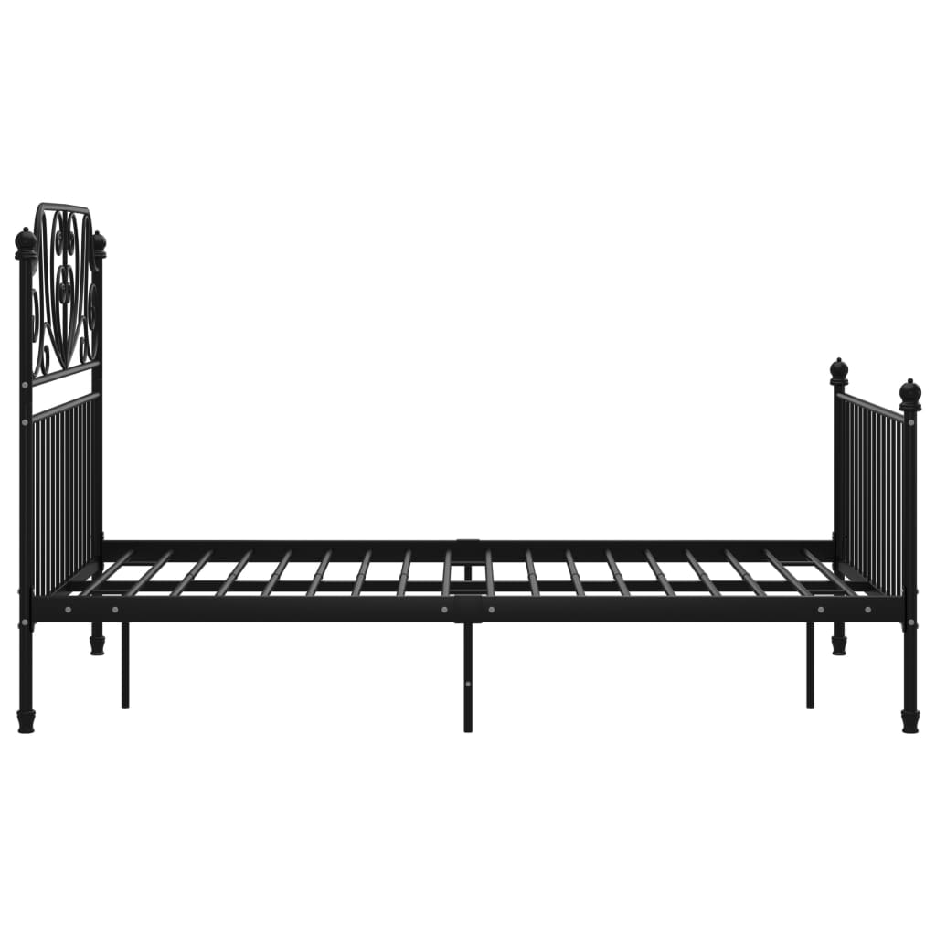Cadre de lit sans matelas noir métal 120x200 cm - XIOS