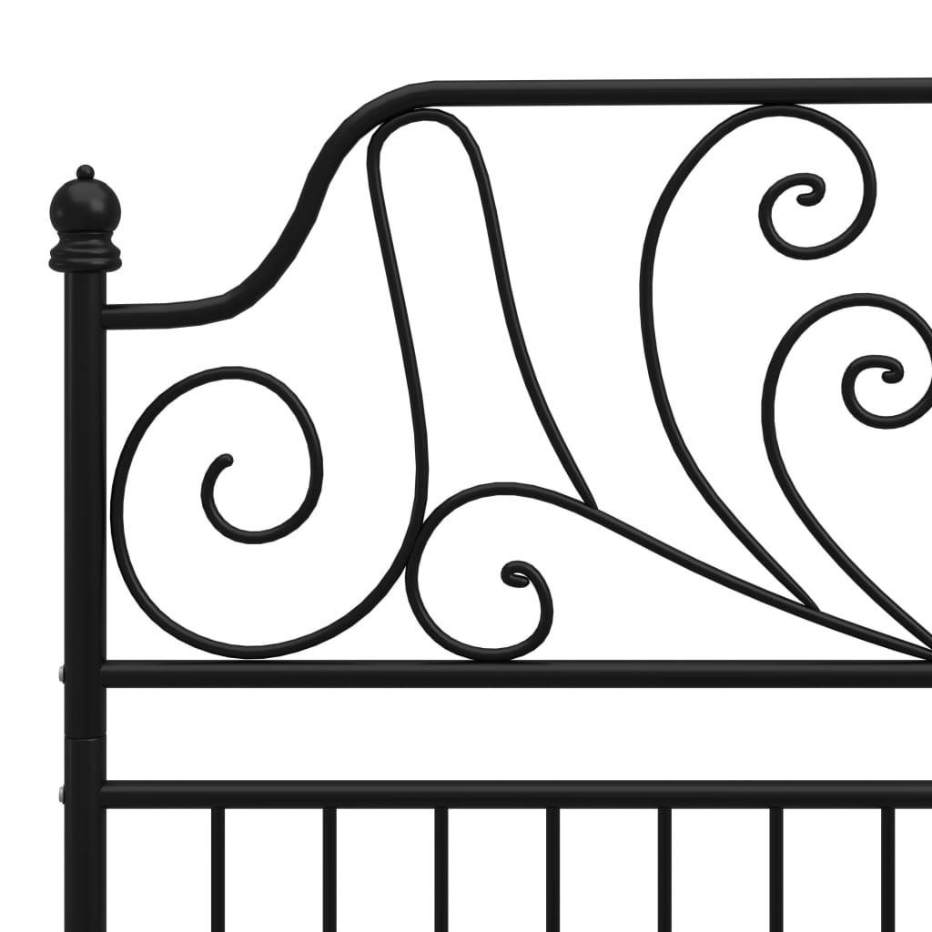 Cadre de lit sans matelas noir métal 120x200 cm - XIOS