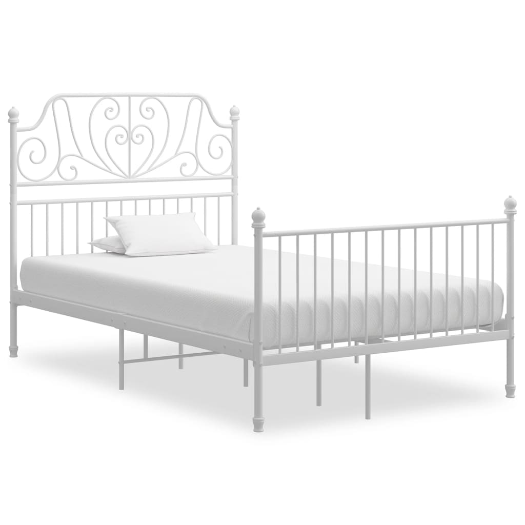 Cadre de lit sans matelas blanc métal 120x200 cm - XIOS