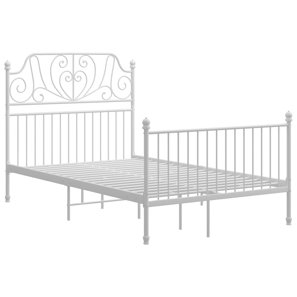 Cadre de lit sans matelas blanc métal 120x200 cm - XIOS