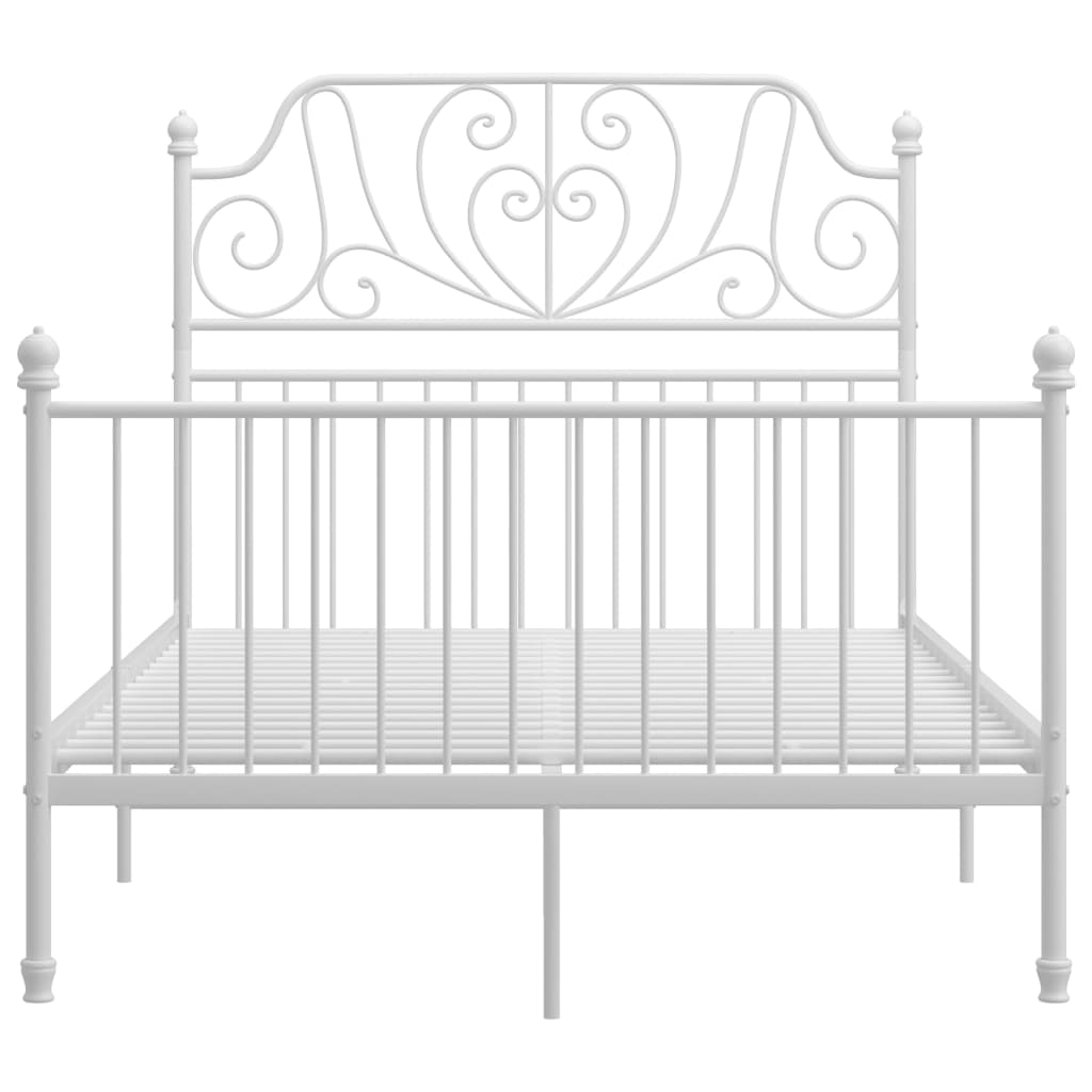 Cadre de lit sans matelas blanc métal 120x200 cm - XIOS