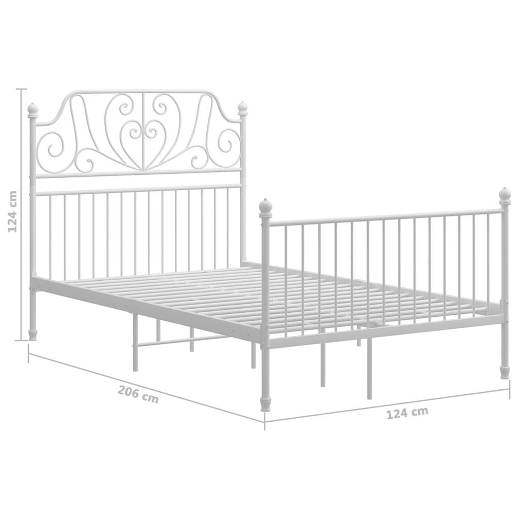 Cadre de lit sans matelas blanc métal 120x200 cm - XIOS
