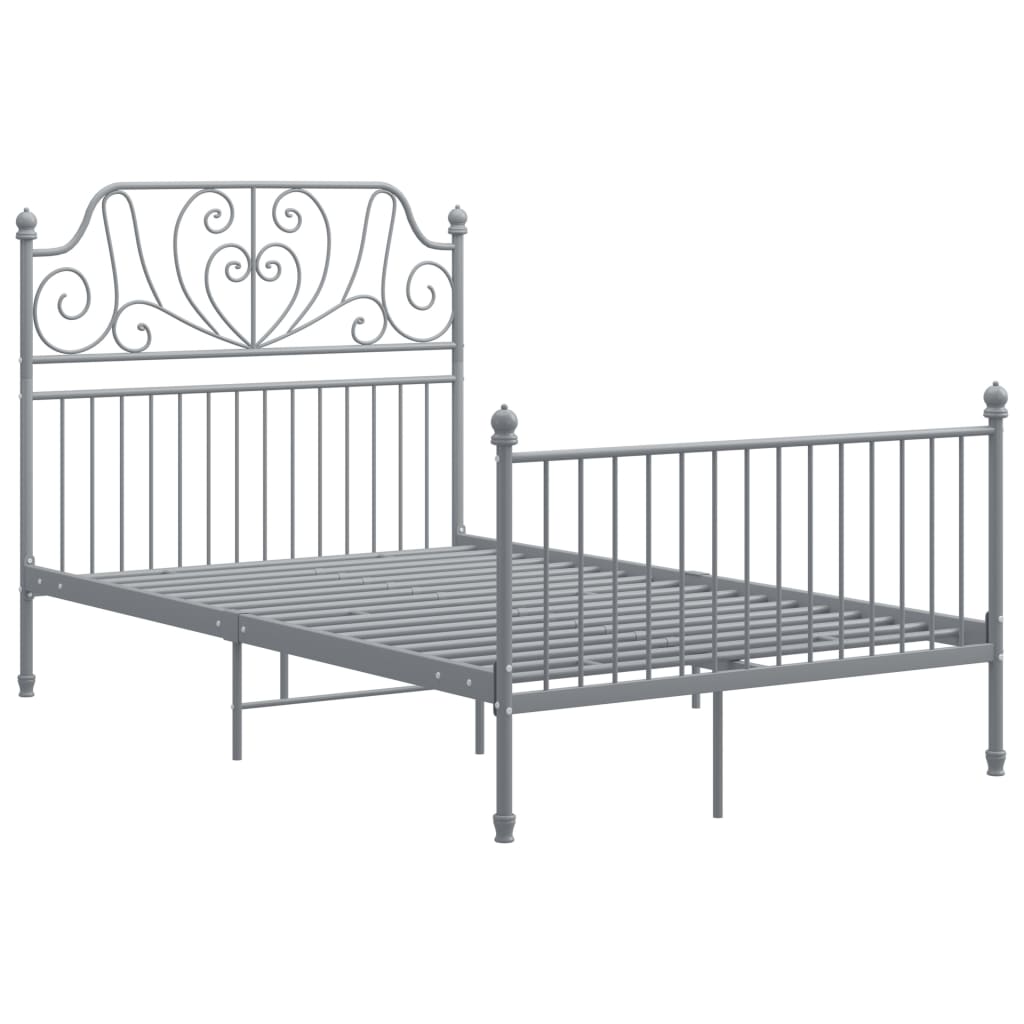 Cadre de lit sans matelas gris métal 120x200 cm - XIOS