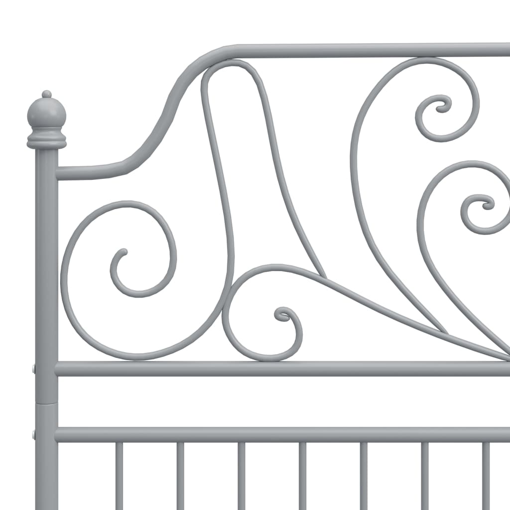 Cadre de lit sans matelas gris métal 120x200 cm - XIOS