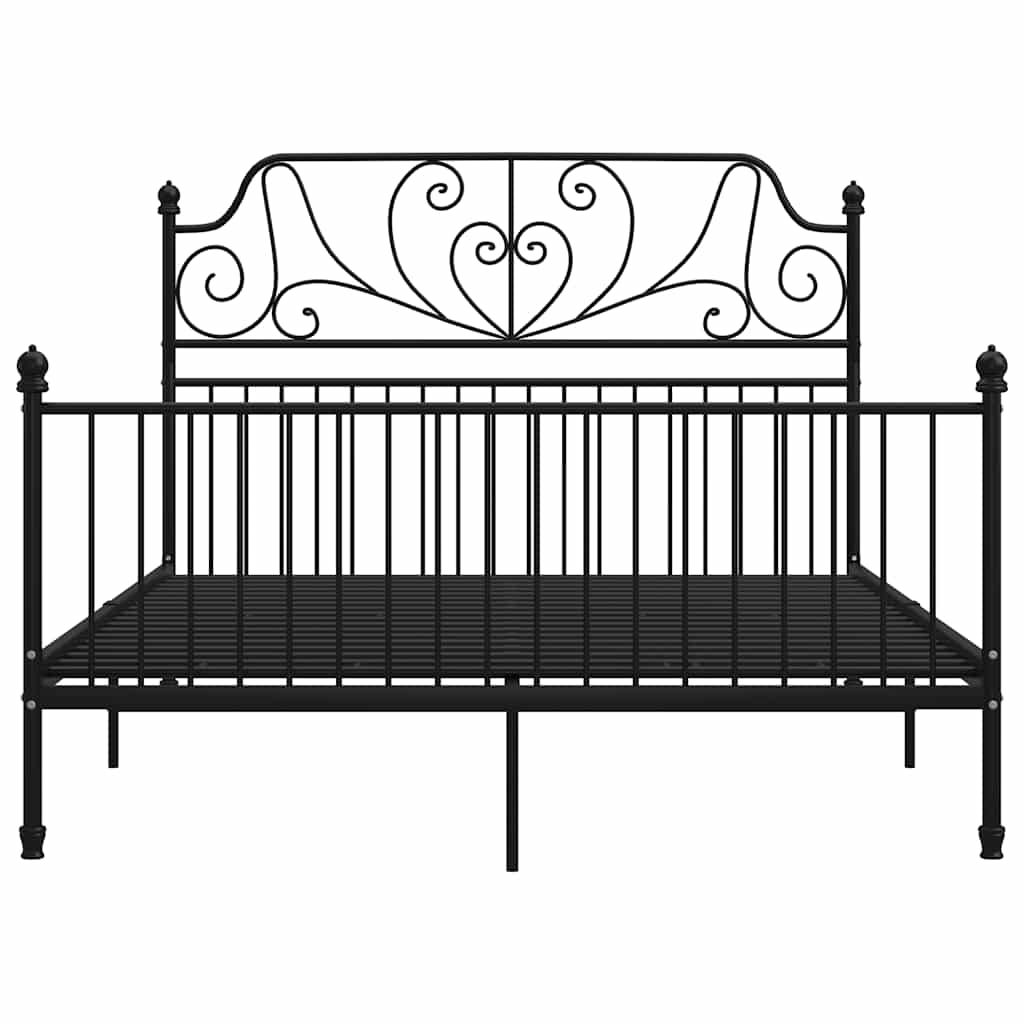 Cadre de lit sans matelas noir métal 140x200 cm - XIOS