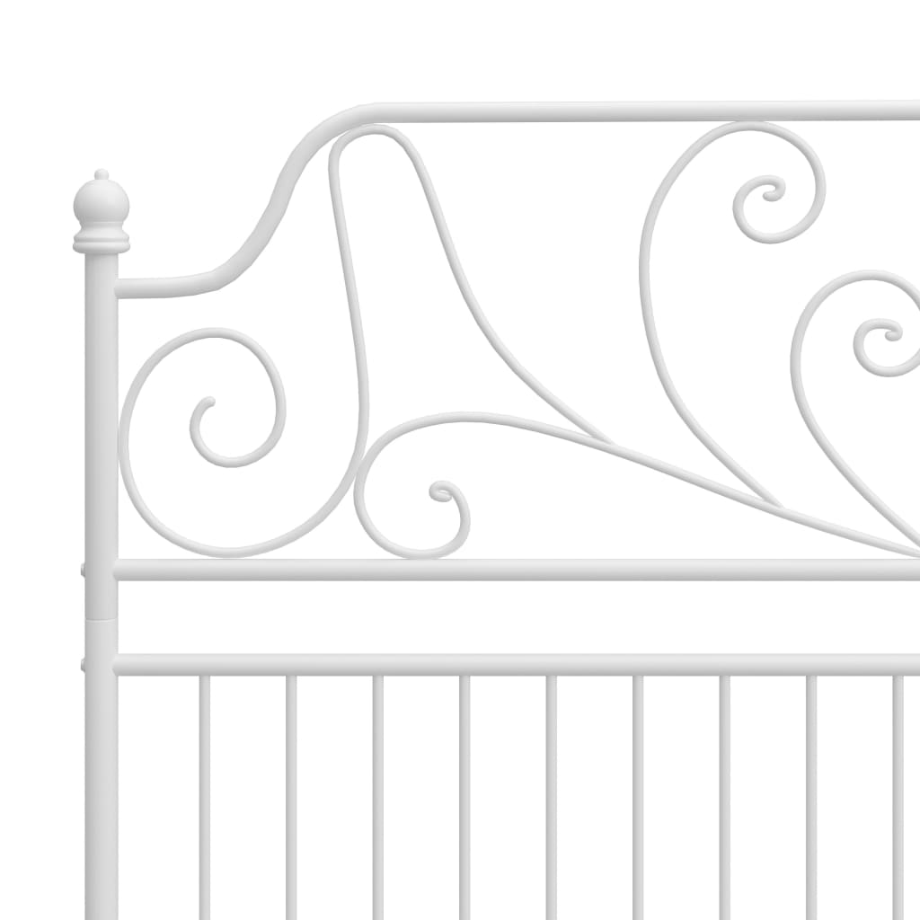 Cadre de lit et tête de lit sans matelas blanc 140x200 cm métal - XIOS