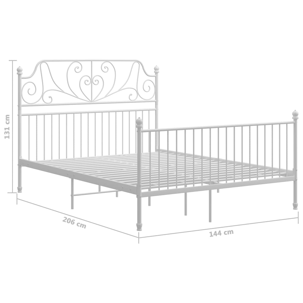 Cadre de lit et tête de lit sans matelas blanc 140x200 cm métal - XIOS