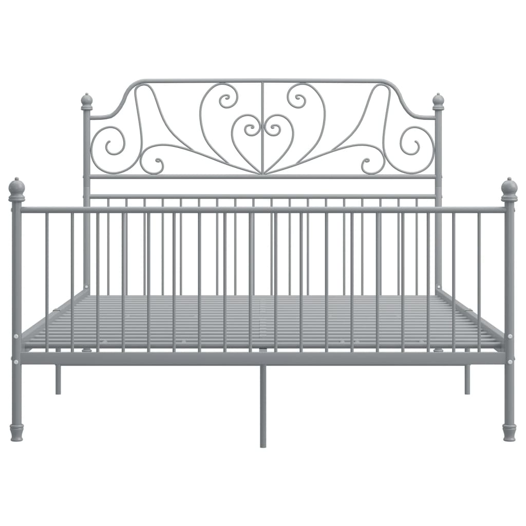 Cadre de lit sans matelas gris métal 140x200 cm - XIOS