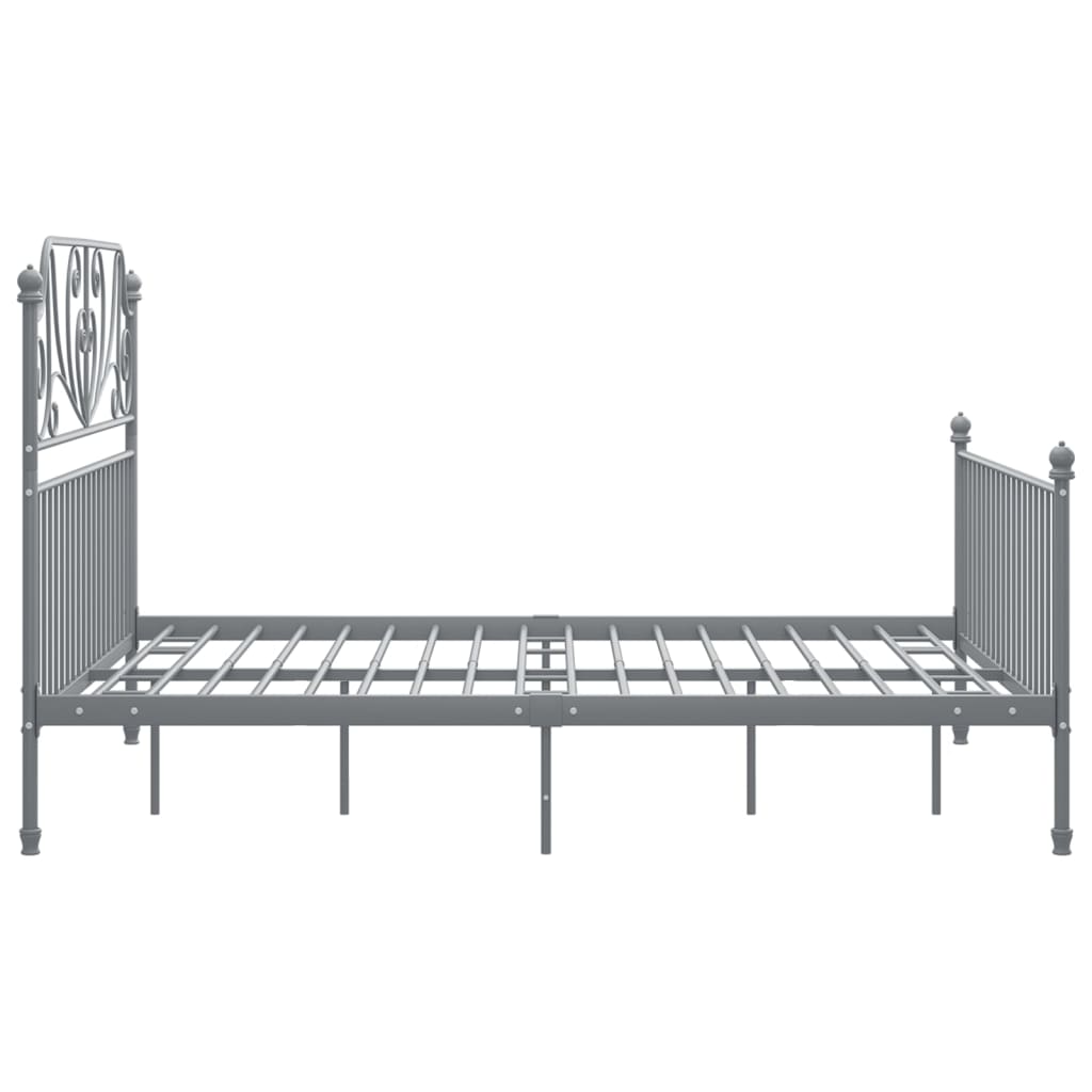 Cadre de lit sans matelas gris métal 140x200 cm - XIOS