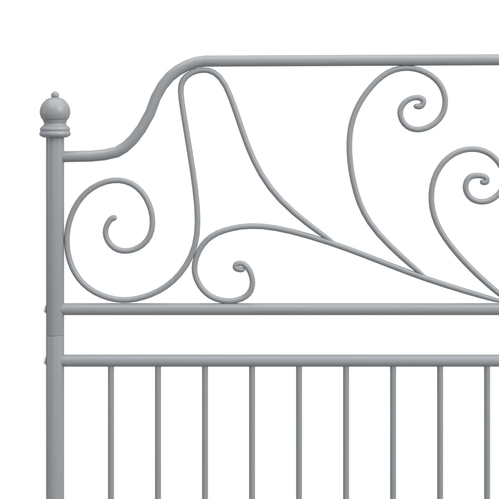 Cadre de lit sans matelas gris métal 140x200 cm - XIOS