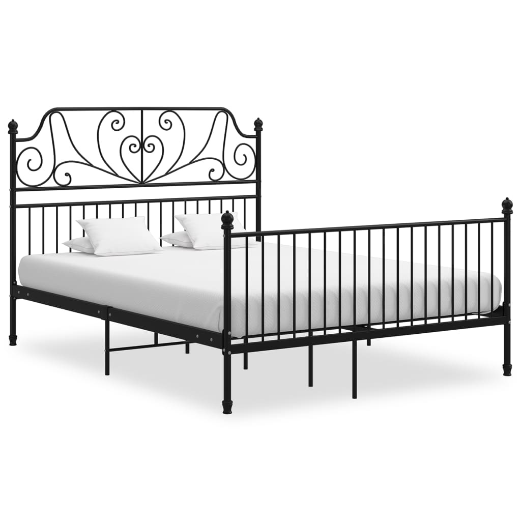 Cadre de lit sans matelas noir métal 160x200 cm - XIOS