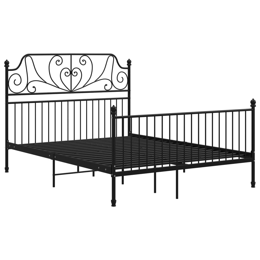 Cadre de lit sans matelas noir métal 160x200 cm - XIOS