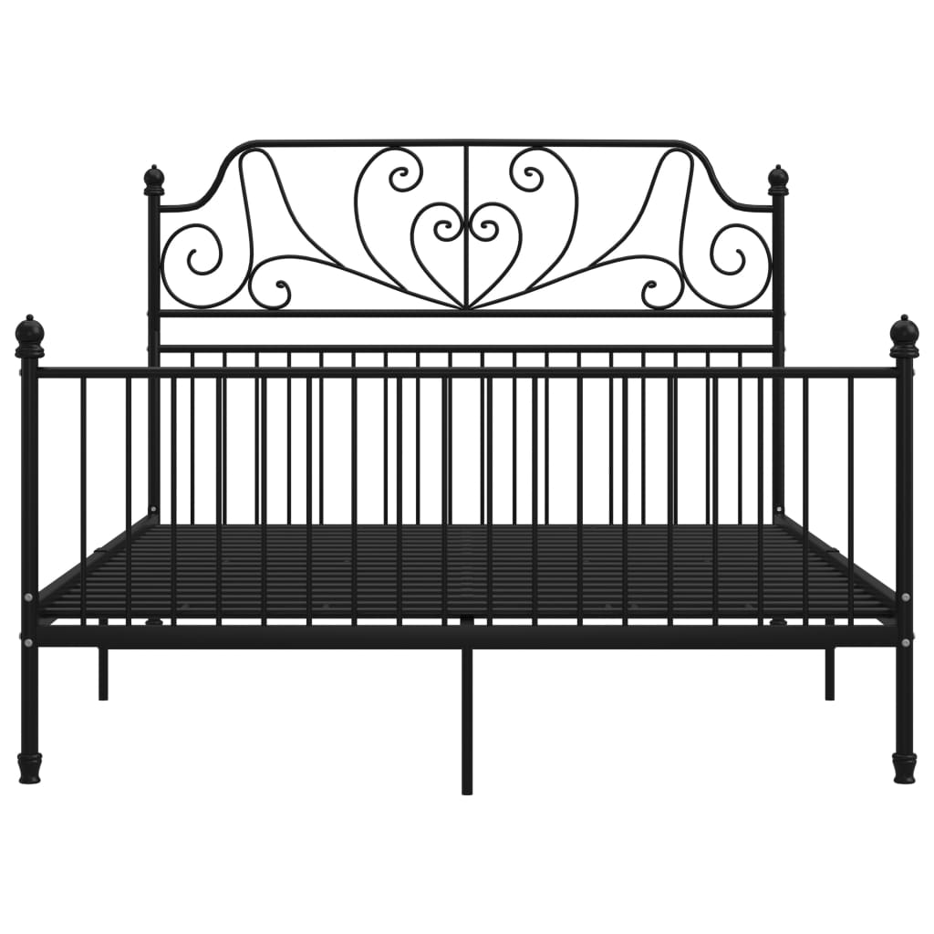 Cadre de lit sans matelas noir métal 160x200 cm - XIOS