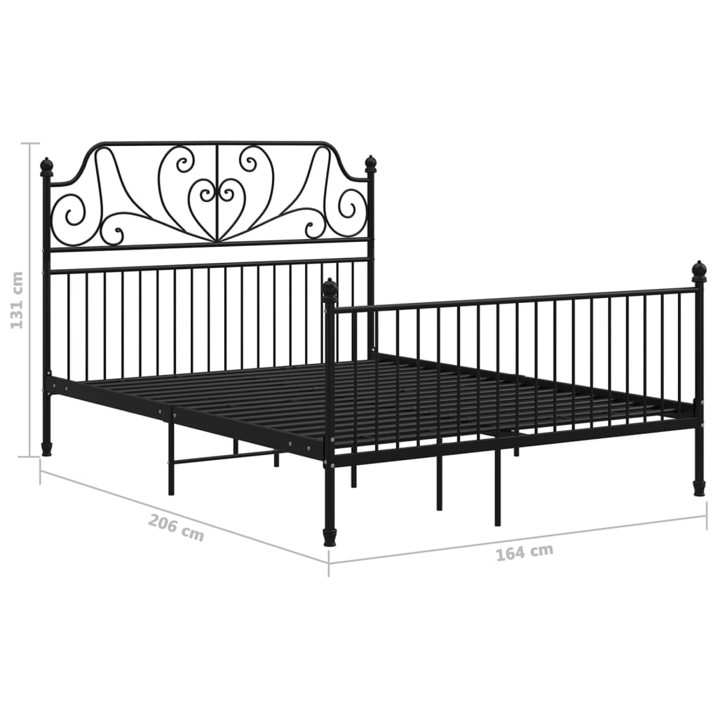 Cadre de lit sans matelas noir métal 160x200 cm - XIOS