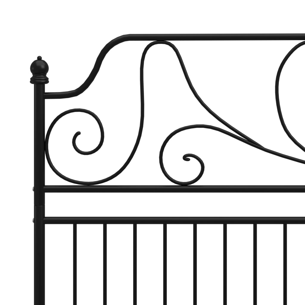 Cadre de lit sans matelas noir métal 180x200 cm - XIOS