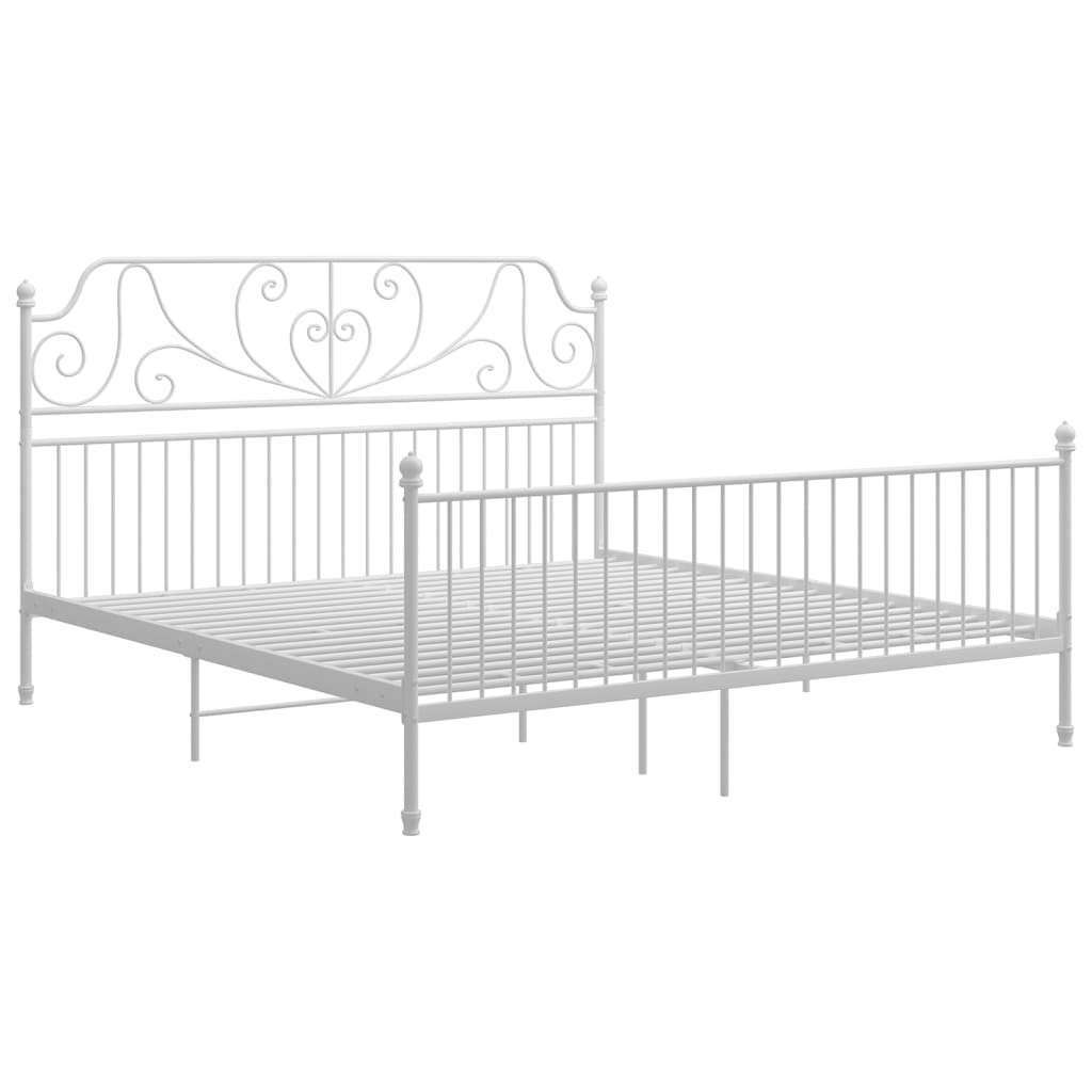Cadre de lit sans matelas blanc métal 180x200 cm - XIOS