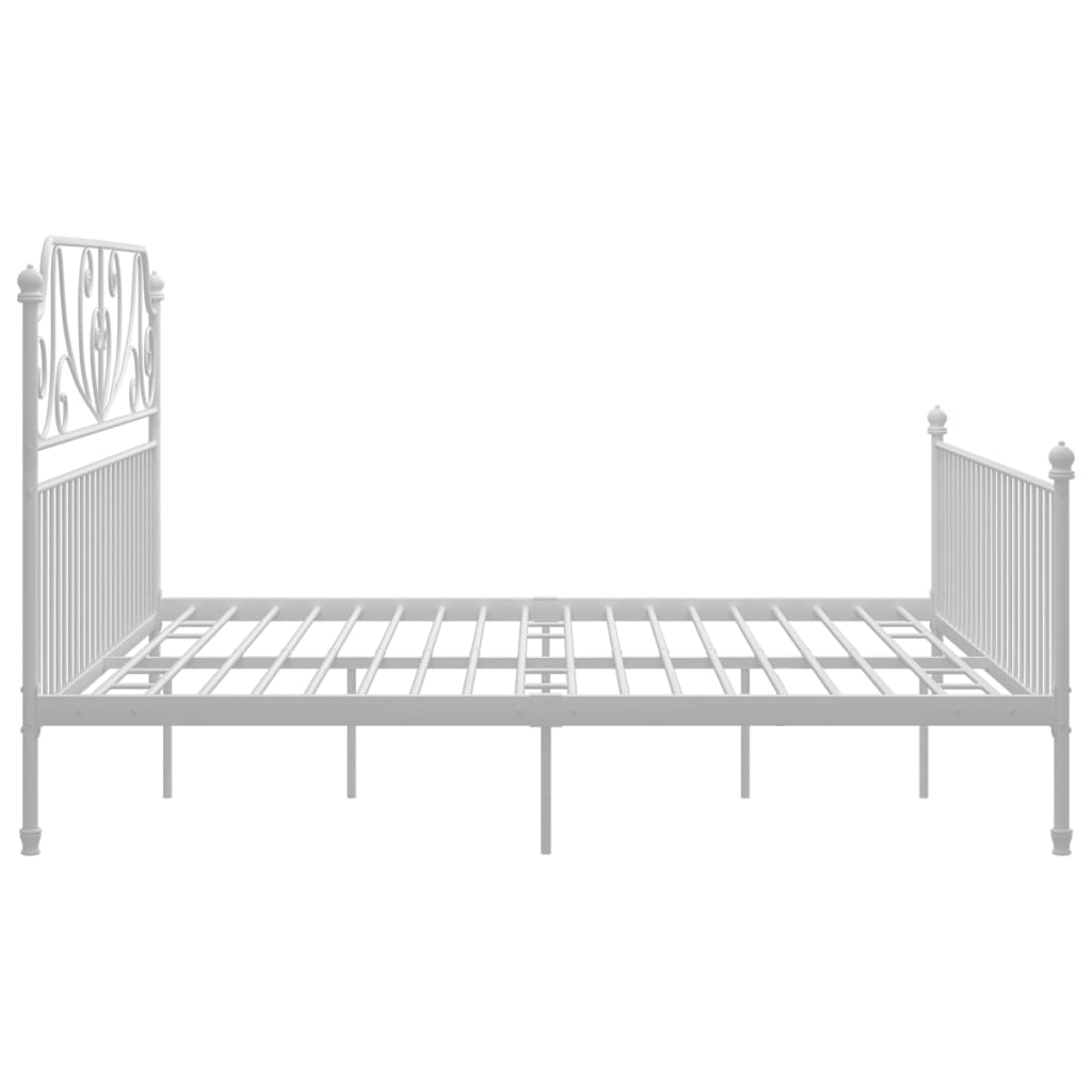 Cadre de lit sans matelas blanc métal 180x200 cm - XIOS