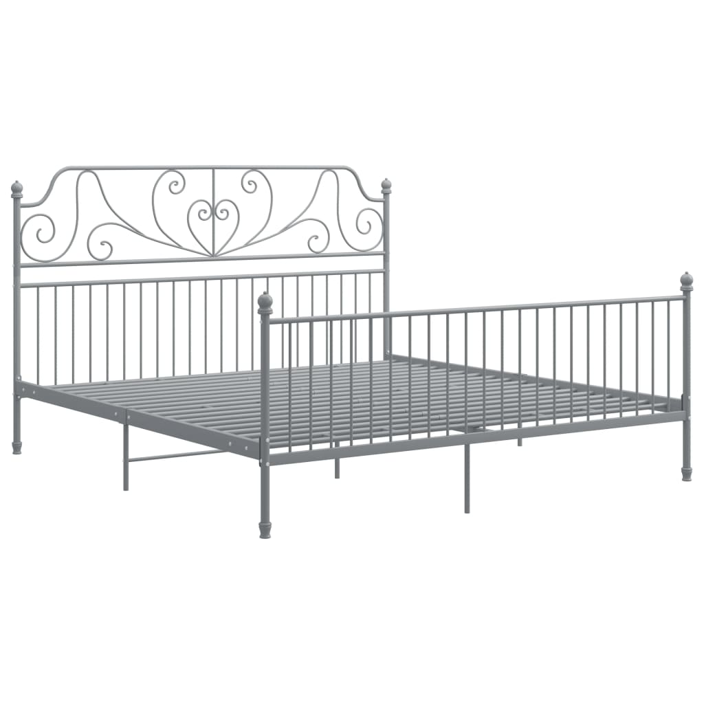 Cadre de lit sans matelas gris métal 180x200 cm - XIOS