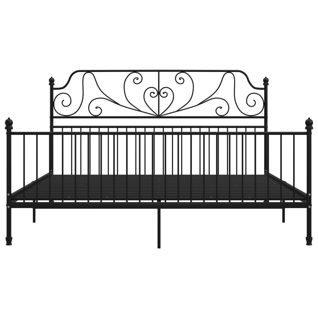 Cadre de lit sans matelas noir métal 200x200 cm - XIOS