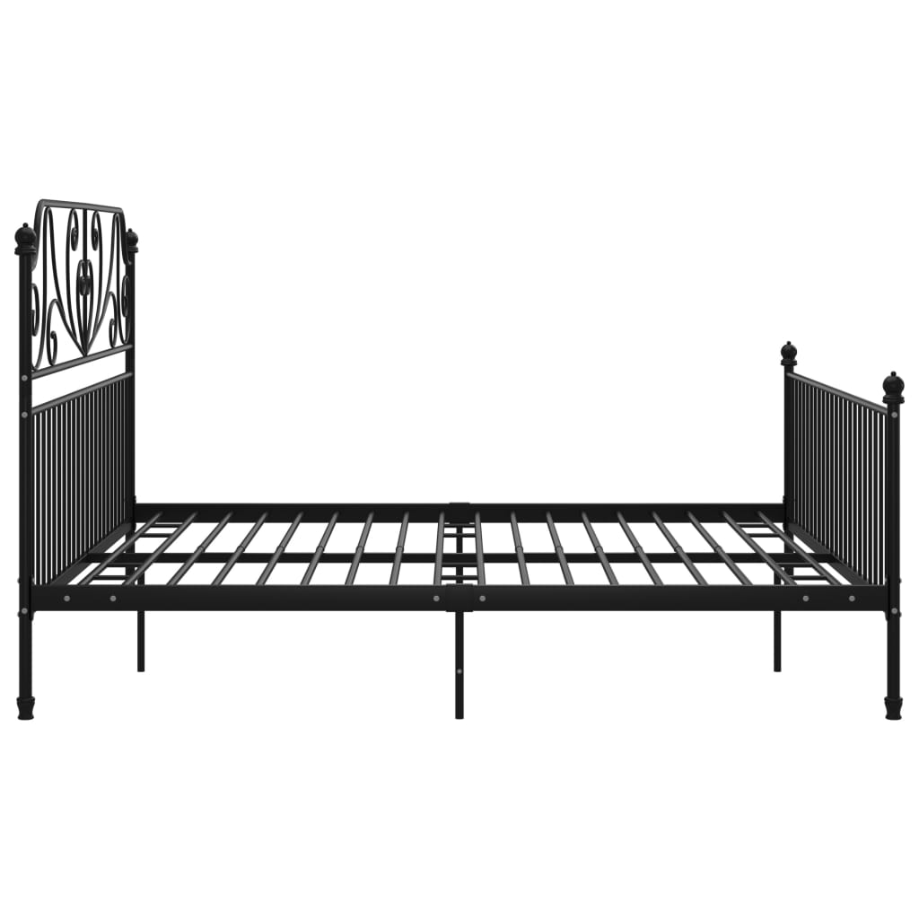 Cadre de lit sans matelas noir métal 200x200 cm - XIOS