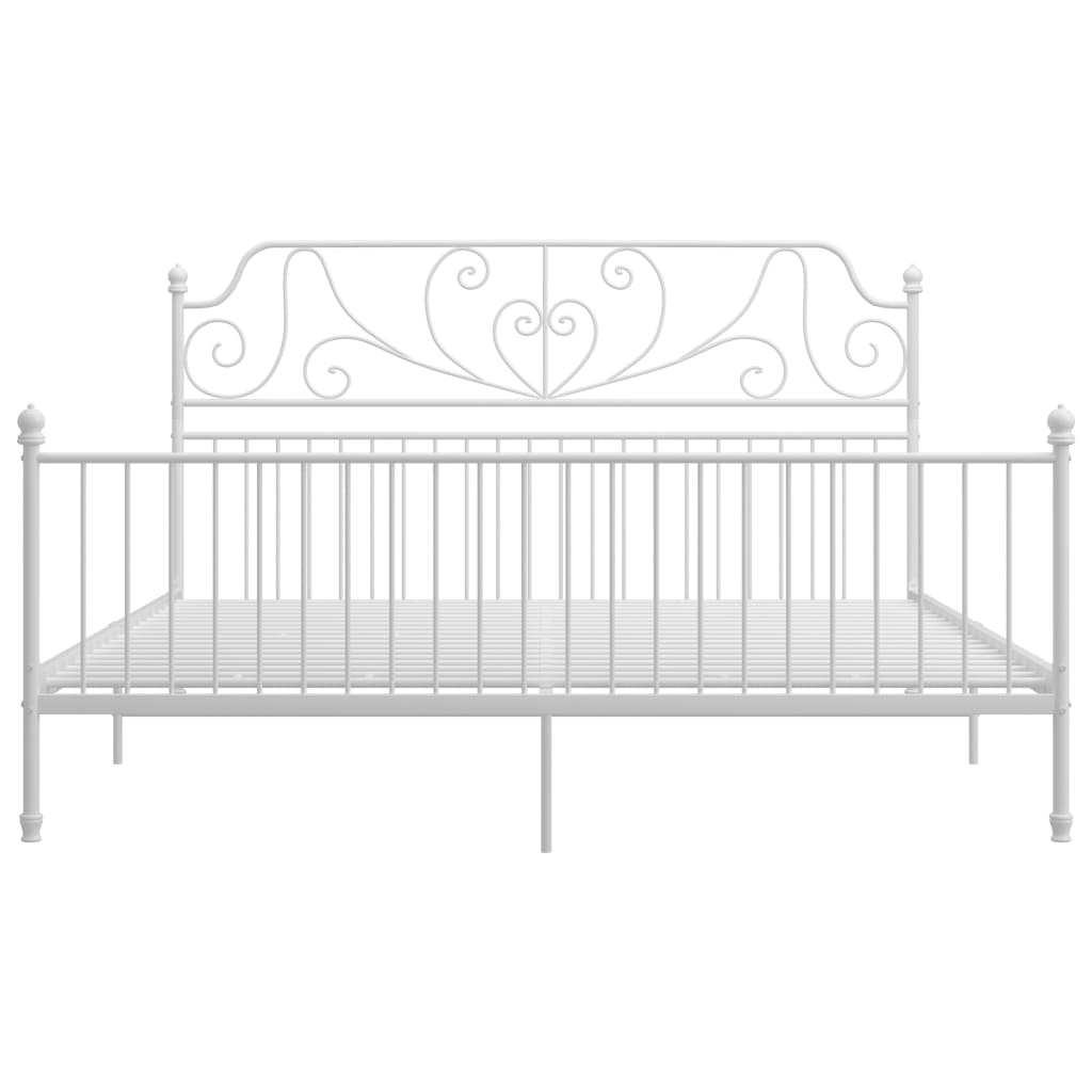 Cadre de lit sans matelas blanc métal 200x200 cm - XIOS
