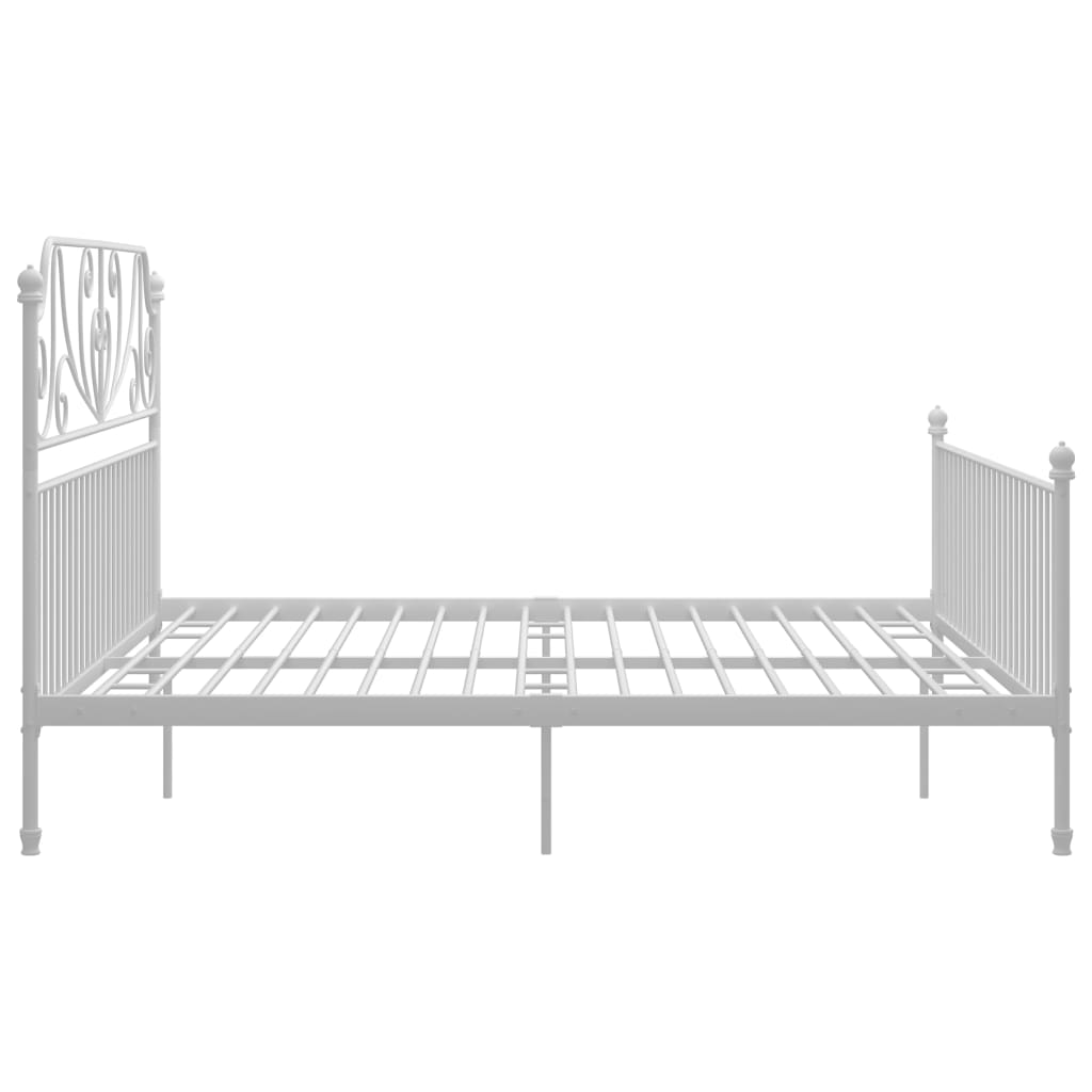 Cadre de lit sans matelas blanc métal 200x200 cm - XIOS
