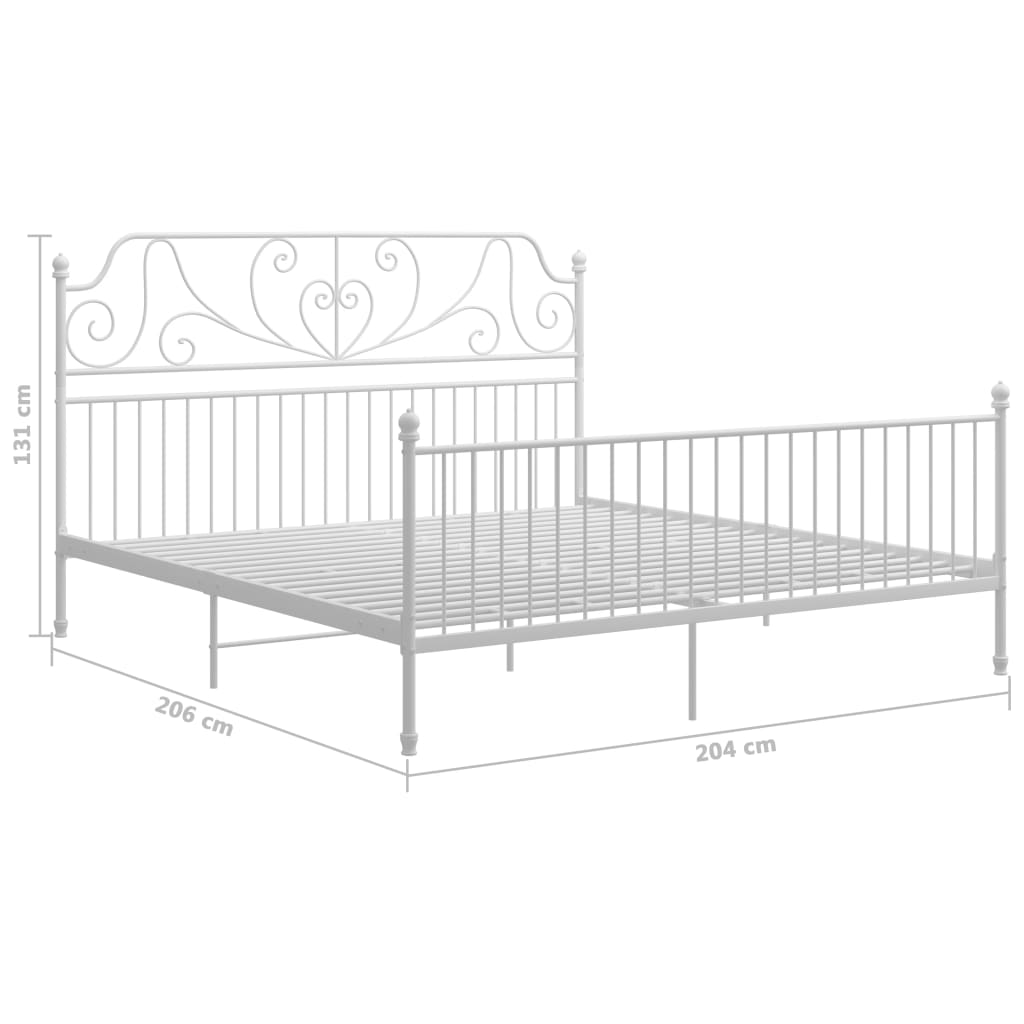 Cadre de lit sans matelas blanc métal 200x200 cm - XIOS