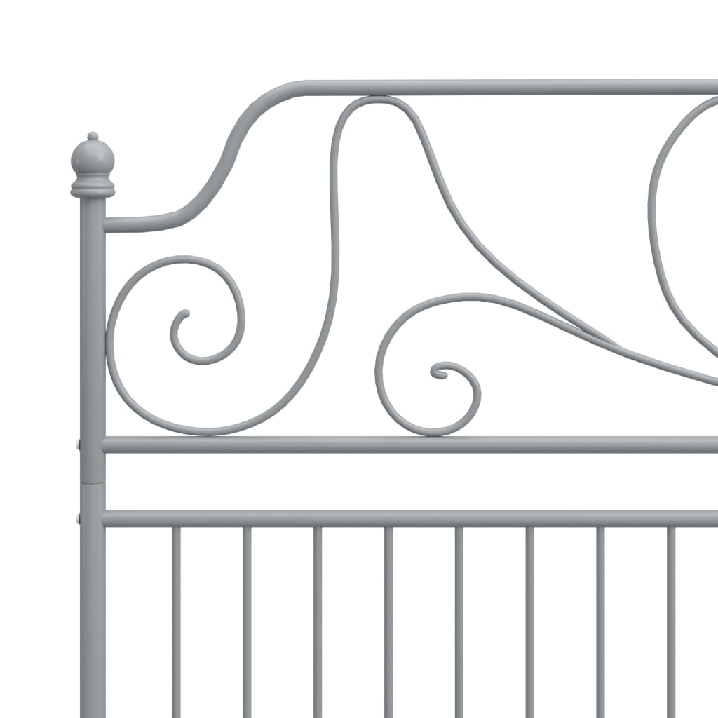 Cadre de lit sans matelas gris métal 200x200 cm - XIOS