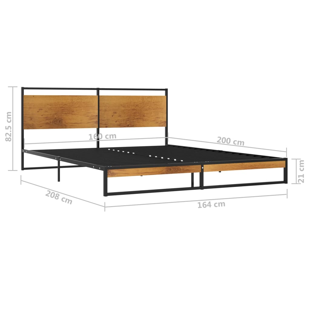 Cadre de lit sans matelas métal 160x200 cm - XIOS