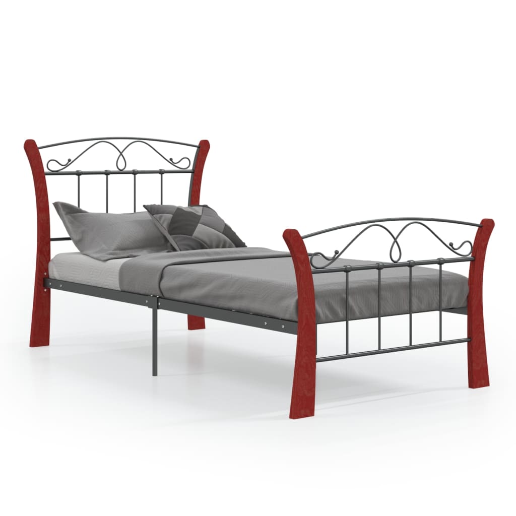 Cadre de lit sans matelas noir métal 90x200 cm - XIOS