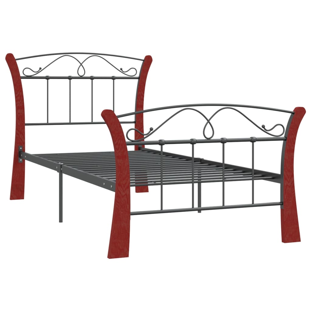 Cadre de lit sans matelas noir métal 90x200 cm - XIOS