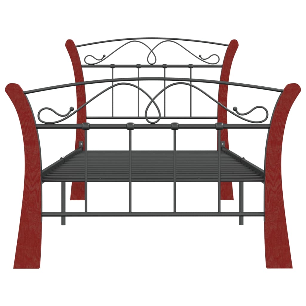 Cadre de lit sans matelas noir métal 90x200 cm - XIOS