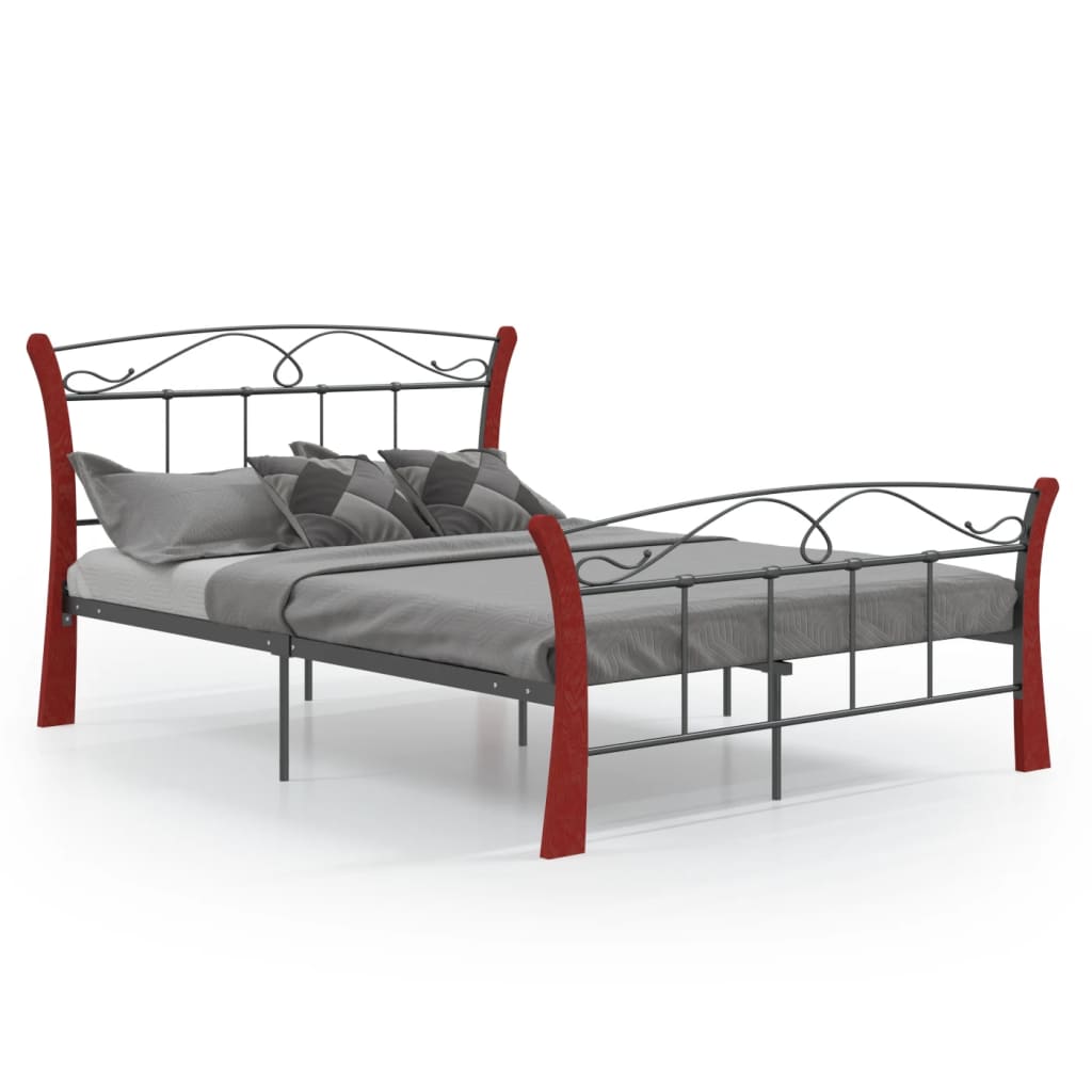 Cadre de lit sans matelas noir métal 120x200 cm - XIOS