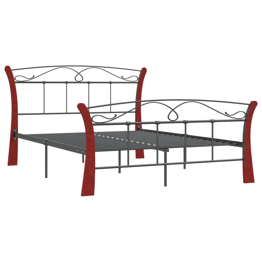 Cadre de lit sans matelas noir métal 120x200 cm - XIOS