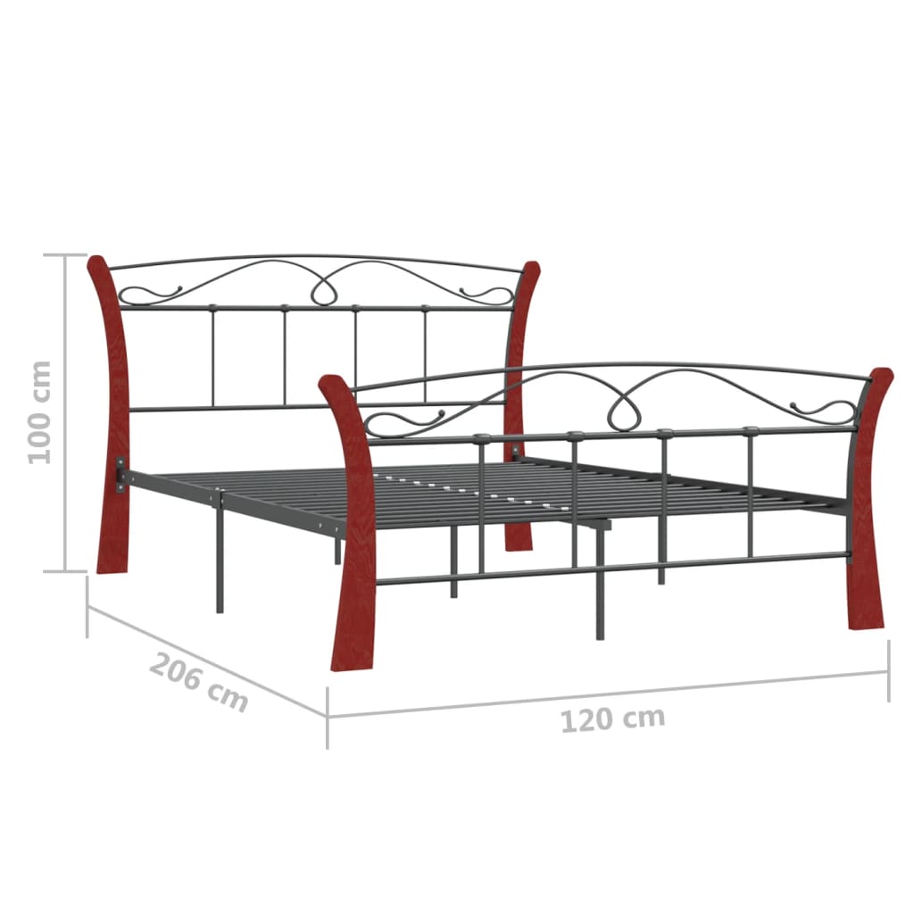 Cadre de lit sans matelas noir métal 120x200 cm - XIOS