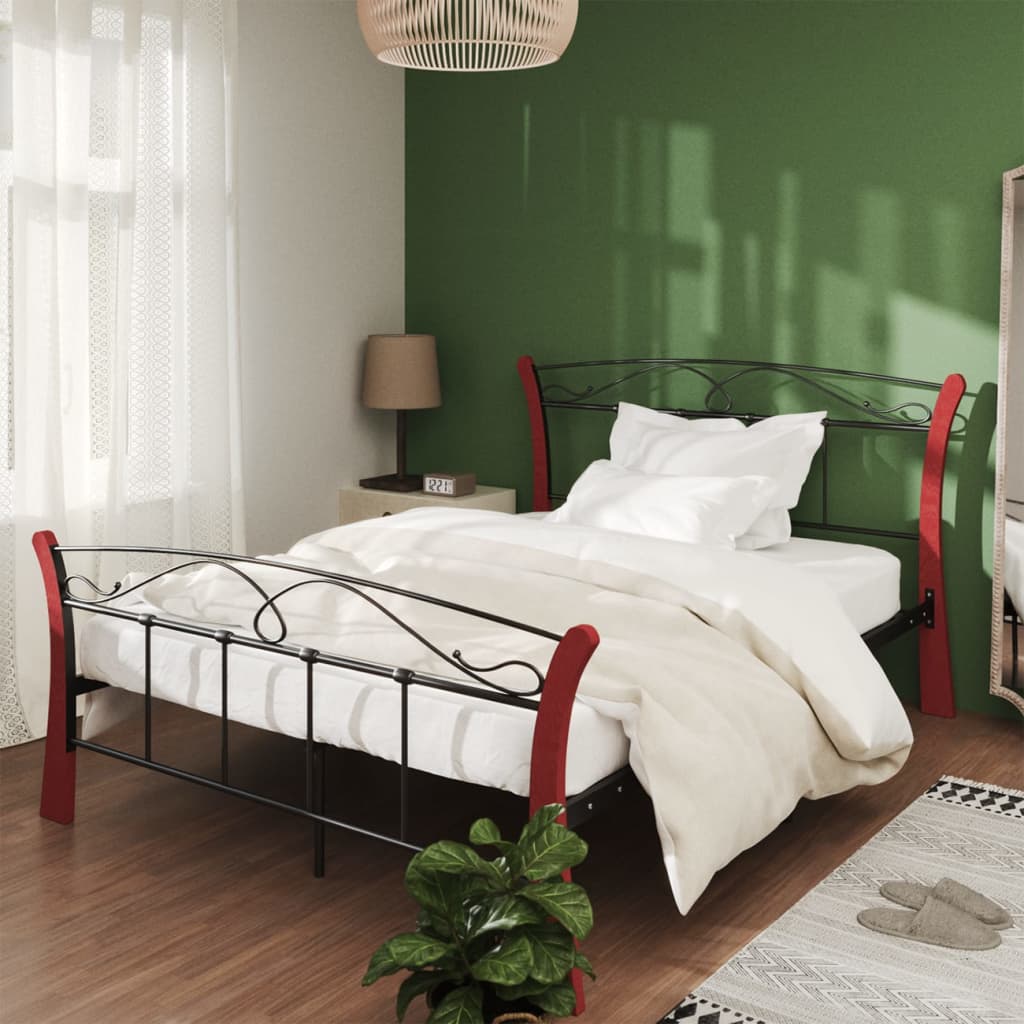 Cadre de lit sans matelas noir métal 120x200 cm - XIOS