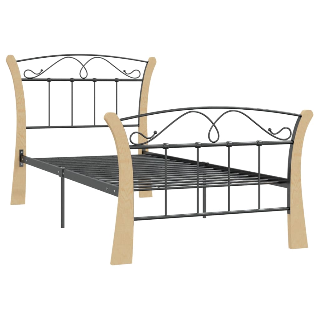 Cadre de lit sans matelas noir métal 90x200 cm - XIOS